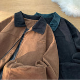 Loose Trendy Lapel Collar Corduroy Jacket